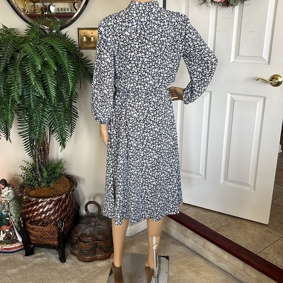 Brand New Lauren Ralph Lauren Paisley Floral 3/4 Sleeve Button Up Collared Dress - Picture 6 of 13